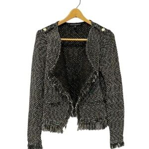 White House Black Market Black Tweed Cardigan Jacket